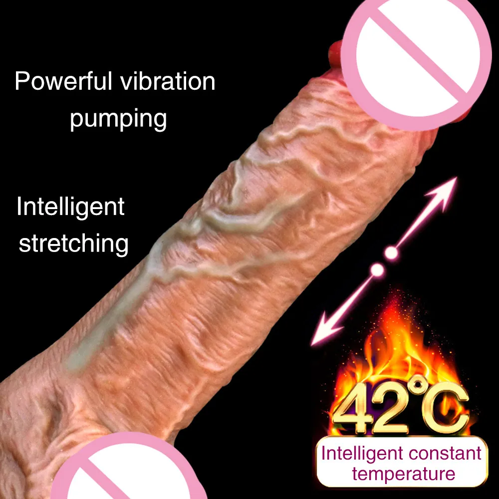 8 Частотный телескопический реалистичный пенис вибратор фаллоимитатор для женщин киска мастурбатор проводной удаленные G-точки сексуальные игрушки
