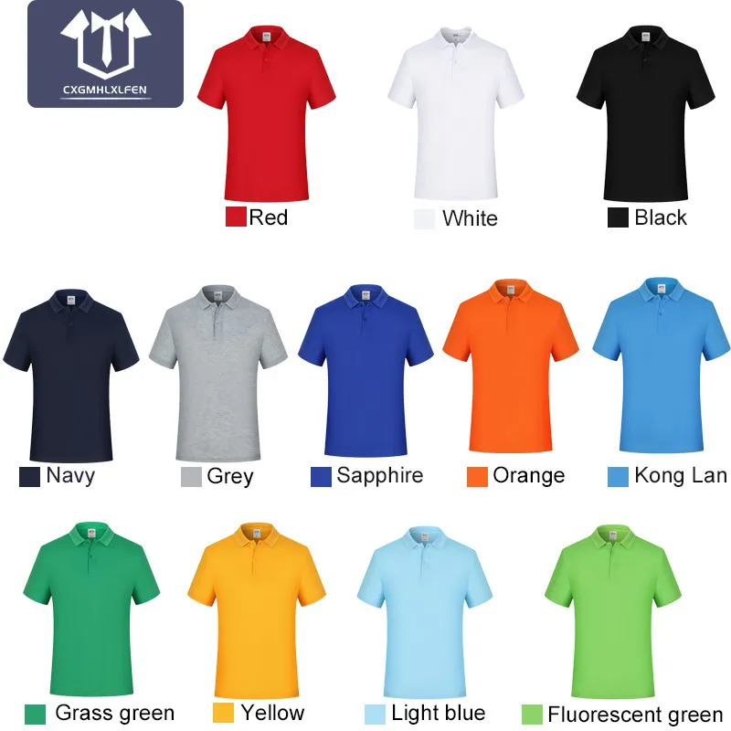 High-end Custom Polo Shirt 12 kleuren T-shirts Custom Wild Shirts voor Mannen Katoen Revers Printing DIY Merk Text 220408