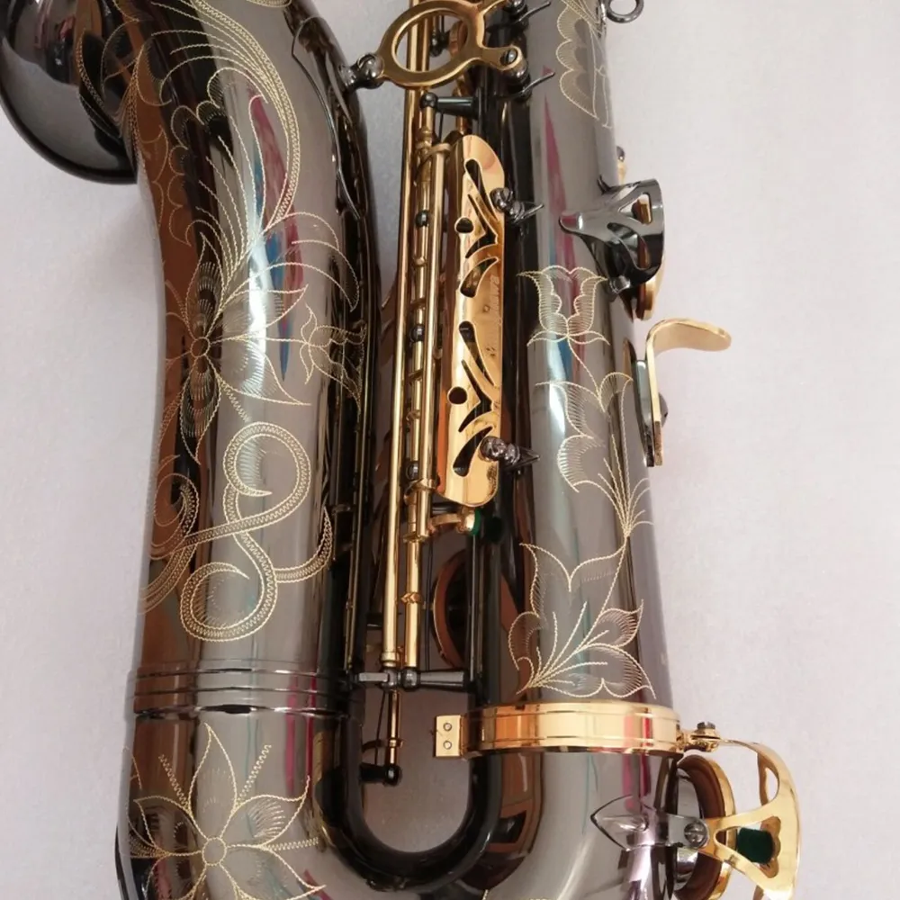 Czarny złoty oryginalny 901 Model BB Profesjonalny tenor saksofon czarny nikiel złoty materiał Sakso -Jazz Instrument