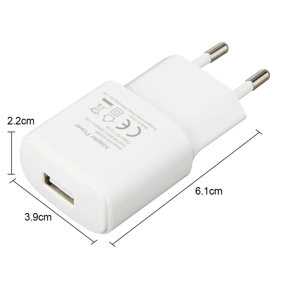 5V 2A AC Travel Adapter Одинокий USB Wall Home Charger Eu Plug Eu для смартфонов