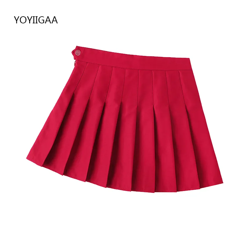 Летние женщины плиссированные юбки с высокой талией женская мини -юбка Harajuku