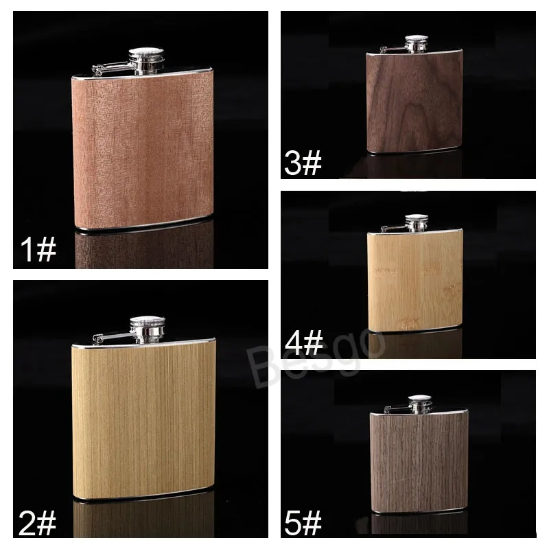 6oz Stainless Steel Hip Flask Mini Square Men Flagons Portable Whisky Pocket Wine Pots Outdoor Liquor Beer Storage Bottle BH6505 TYJ