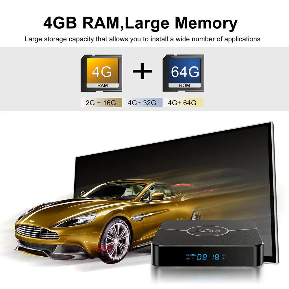 X98 Plus TV Box Android 11 AMLOGIC S905W2 4G 64 GB Ondersteuning AV1 Dual WiFi HDR 10+ YouTube Media Player Set Top Box X98Plus
