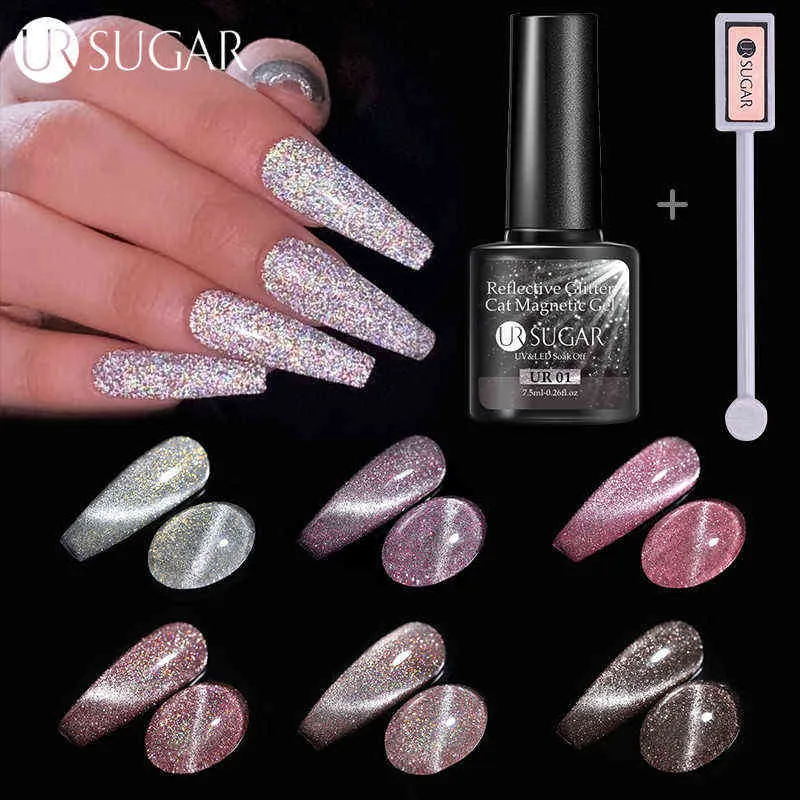 NXY Nail Gel 7 5ml Reflekterande katt Magnetic Polish Iridescent Glänsande Söt av UV LED DIY Konstdekoration 0328