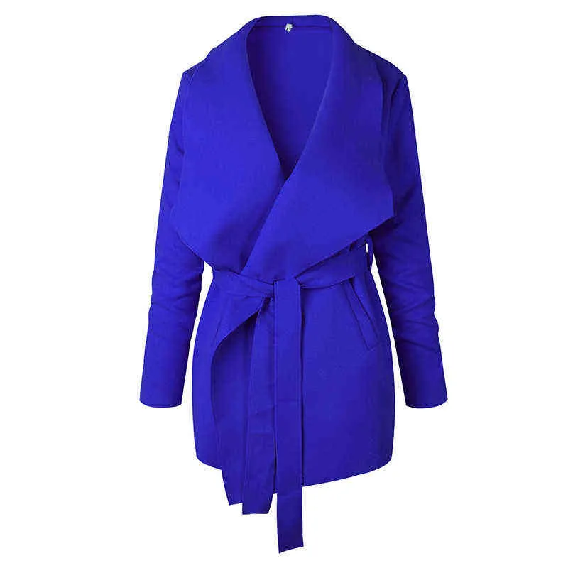 Осенняя и зимняя мода нерегулярная отворотная кружевная кардигана Женская шерстяное пальто T220714