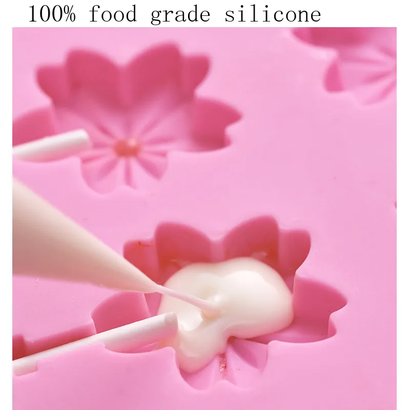 Lindas flores redondas de silicona lollipop moldes gelatina y caramelo molde de moldes Variedad formas de decoración Forma Bakeware 220701