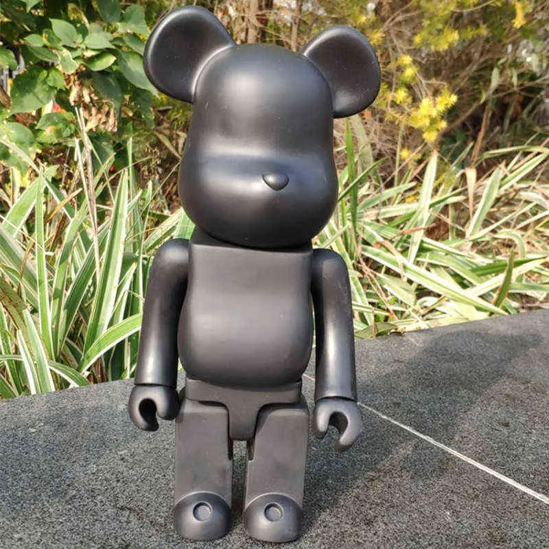 28 センチメートル 400% ベアブリック Bear@Brick アクションフィギュアクマ PVC モデルフィギュア DIY ペイント人形子供のおもちゃ子供の誕生日プレゼント AA220323
