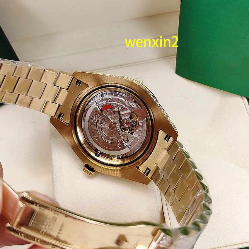 Classic Men039s Watch Luxury 43 mm mécanique automatique stéréo stéréo stéréo Roman Watchband plein de diamants5918005