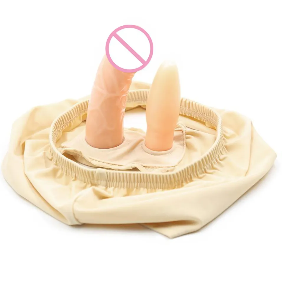 Camatech skórzana podwójne dildo majtki Strapon Pochwowa wtyczka analna Własność Połączki dla kobiet masturbacja czystość bielizny seksowna zabawka
