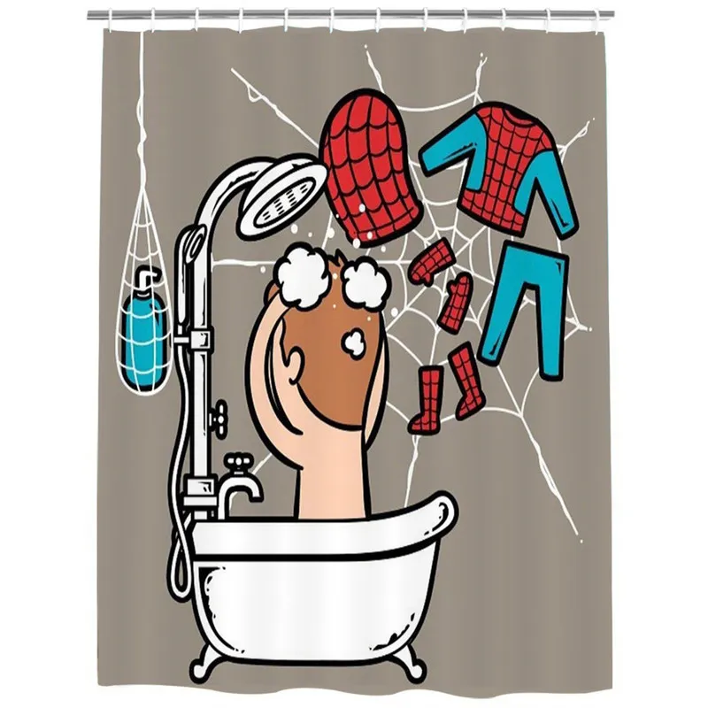 Cartoon Super Shower Curtain Bathroom Waterproof Sugar Skull Fabric s 220429