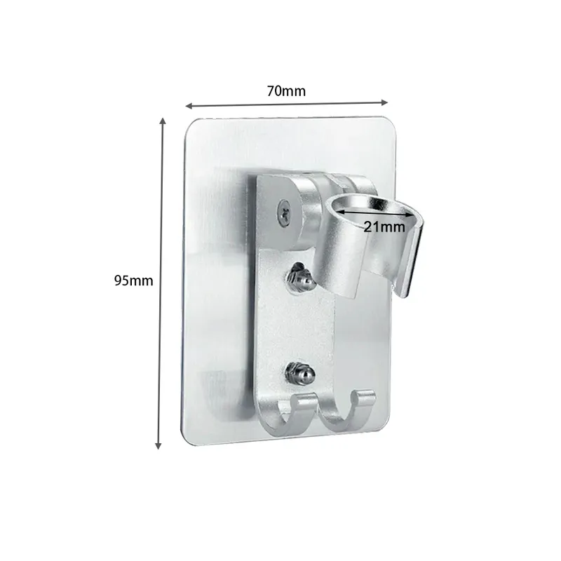 Сильный клей 90 ° Алюминиевый стеновый гель монтированный держатель для душа регулируемый аксессуары для ванной комнаты 220718