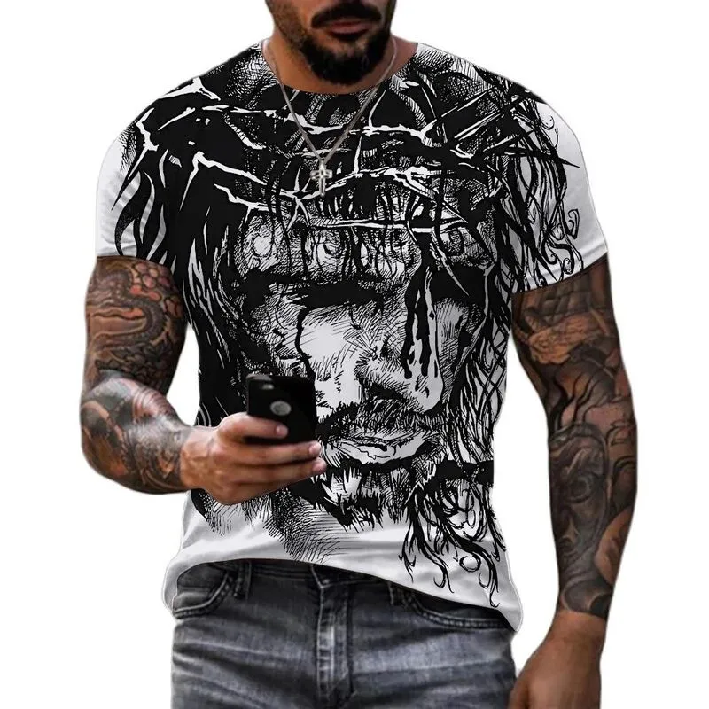 İsa Mesih 3D Baskı T shirt Erkek Kadın Yaz Moda Rahat Kısa Kollu Serin T Gömlek Harajuku Streetwear Boy 6XL 220712 Tops