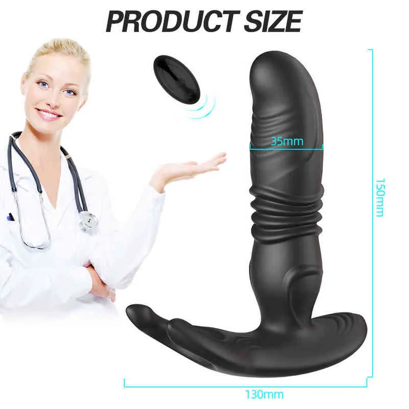 NXY Anal Toys zdalne sterowanie teleskopowym wibratorem wibratorów wibratorów moszna niewola masaż prostaty Kobieta masturbator erotyczny płeć 220506