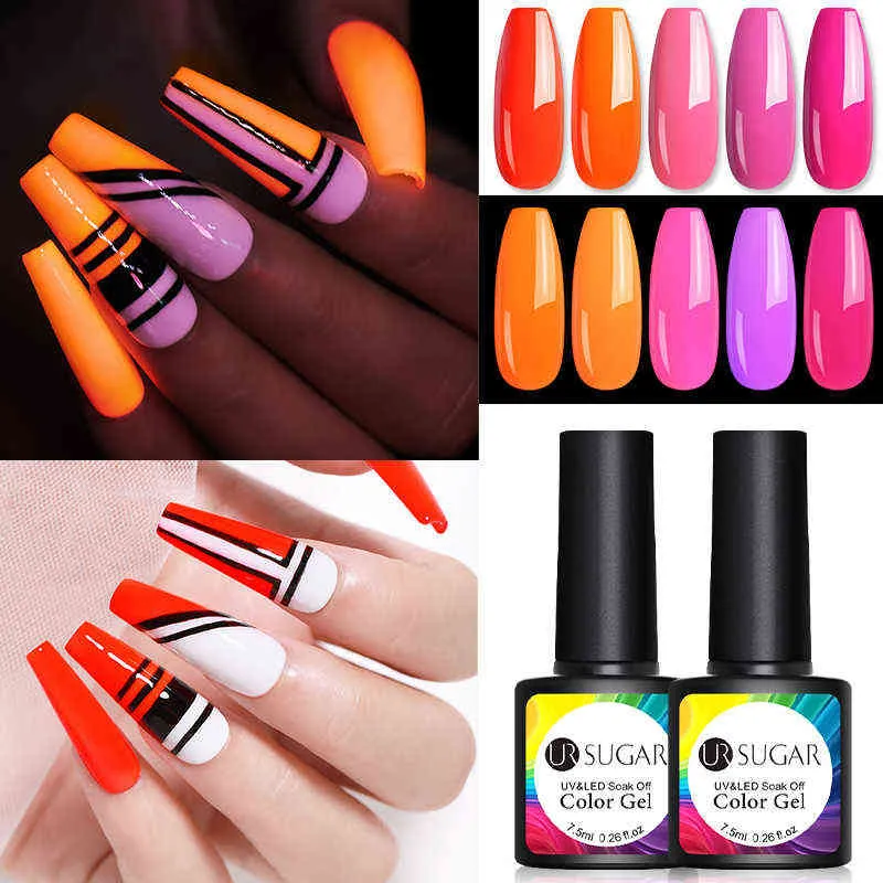 NXY Nail Gel 6 Neon Color Varnish Polish Set Fluorescence Salon Soak Off Uv Led Bright 0328