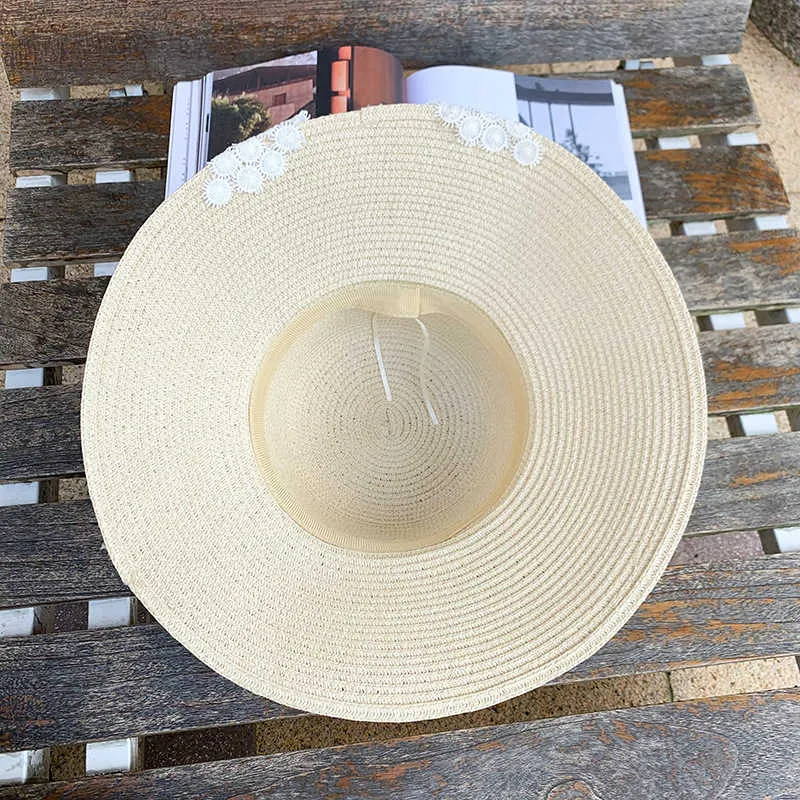 2022 Paglia Sun Lace Panama Hat Beach Womens Summer Caps Sombrero Female Fedora Casual Ladies Chapeau