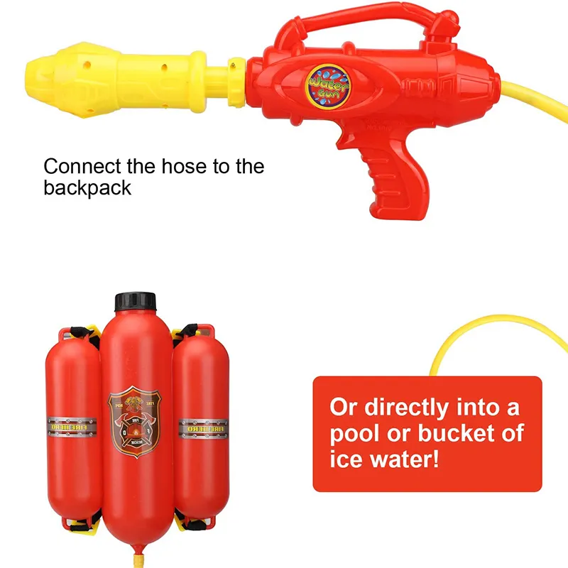 رجل الإطفاء على ظهره على ظهر لعبة Backpack Water Gun Toy For Kids Pistol Water Puns for Kids Beach Outdoor Toys for Summer Explaning Soaker 220708