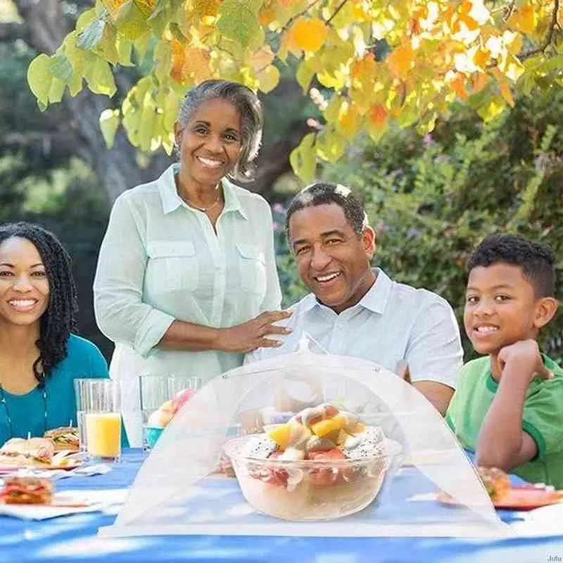 Acessórios de cozinha de cozinha dobrável capa de malha de alimentos tenda de mesa em casa refeição vegetal fruta guarda