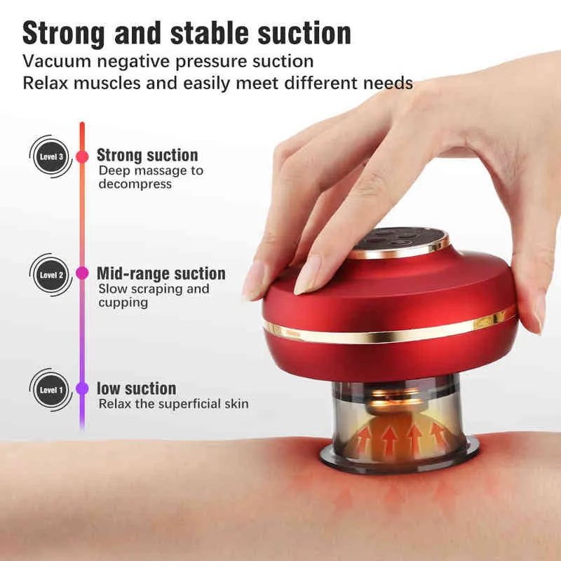 PCS SUCTION JARS Electric Vacuum Cupping Massage Body Scraning Red Light Therapy Heat Vibration Pressoterapi Anti Cellulite