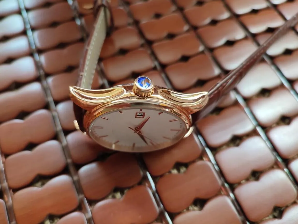 2 стиля, модные наручные часы, мужские и женские часы, розовое золото, 39 мм, автоматический механизм 5227r001, черный кожаный ремешок Calatrava2113