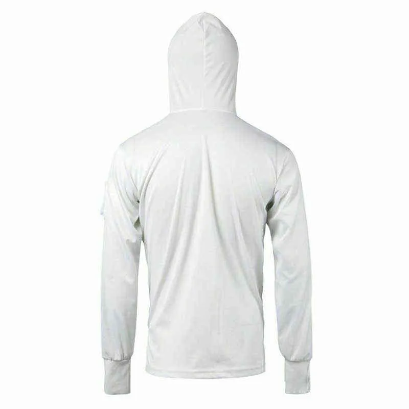 Bluzy z zamkiem błyskawicznym i maską koszulki rybackie długie rękawy Szybka sucha ochrona koszulka Najnowsze mężczyźni wędkarstwo odzież L220801