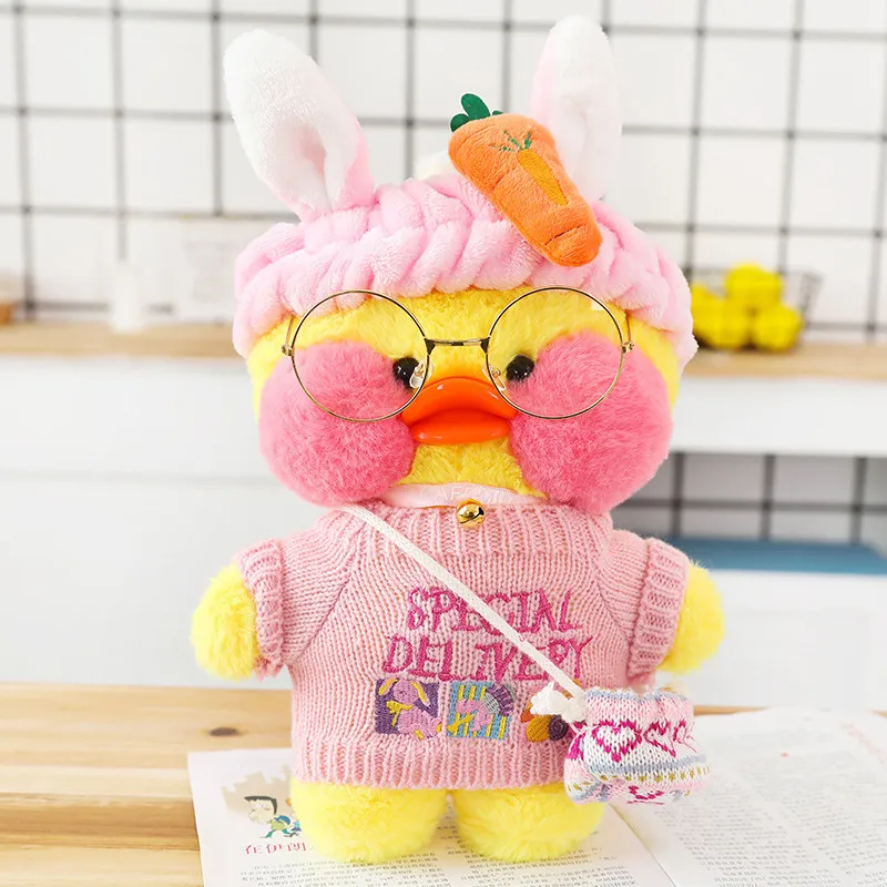 30cm LaLafanfan Cafe Duck Plush Toy Cartoon Cute Duck Stuffed Doll Soft Animal Dolls Kids Toys Birthday Gift for Children 220721