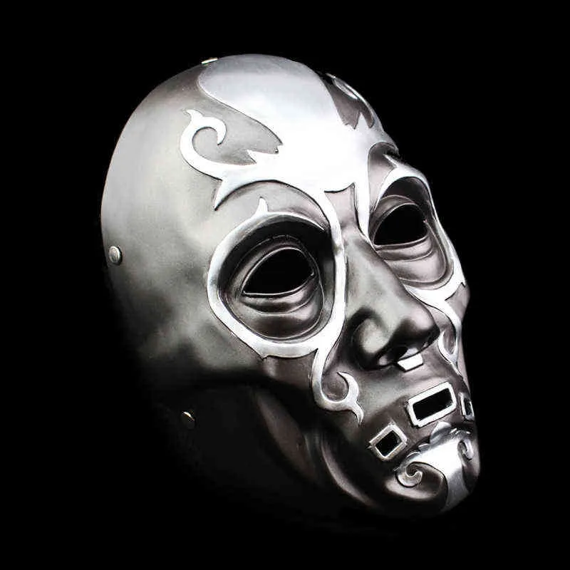 Malfoy máscaras de resina comensal da morte máscara cosplay festa de máscaras halloween carnaval adereços decoração de parede para casa colecionáveis t2208022312
