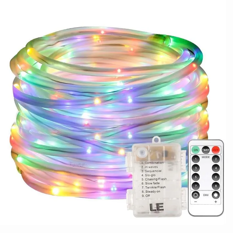 Strängar LED -lägen 10m Rainbow Tube Fairy Neon String Light Garland Outdoor Garden Christmas Holiday Wedding Party Strip Lightled289K