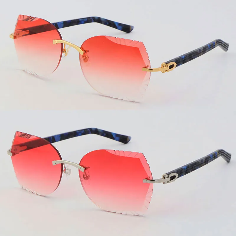Fashion Diamond Cut Lens 3524012 Marbling Plank Solglasögon Högkvalitativa solglasögon för män Goggle Metal Sun Glasses Unisex C Decor257i