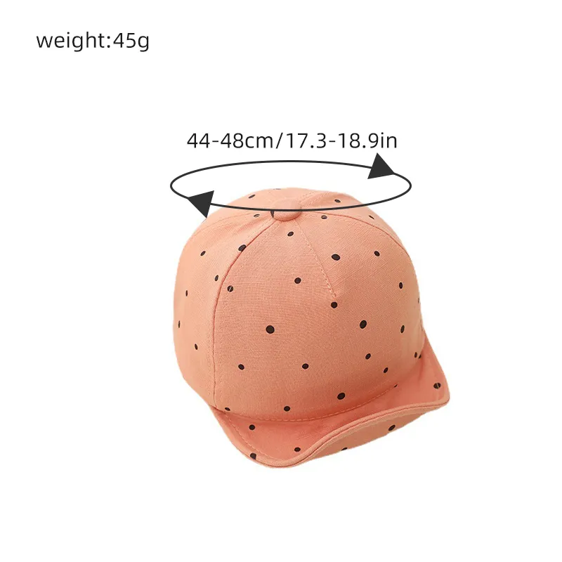 Mignon Polka Dot Imprimer Bébé Casquette De Baseball Chapeau Né Infantile Doux Coton Visière Casquettes Printemps Été Fille Garçon Chapeaux De Soleil Fit 3-12 Mois 220611