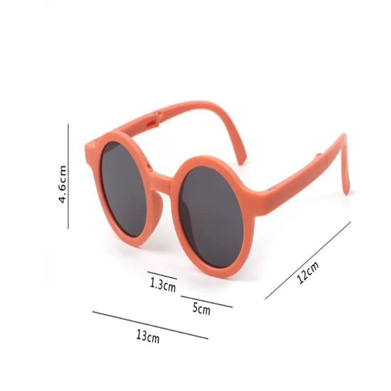 Güneş Gözlüğü Çocuklar Yuvarlak Katlanır Vintage Güneş Gözlükleri Çocuklar Erkekler Yaz UV400 Klasik Cep Gözlükleri 2022Sunglasses179U