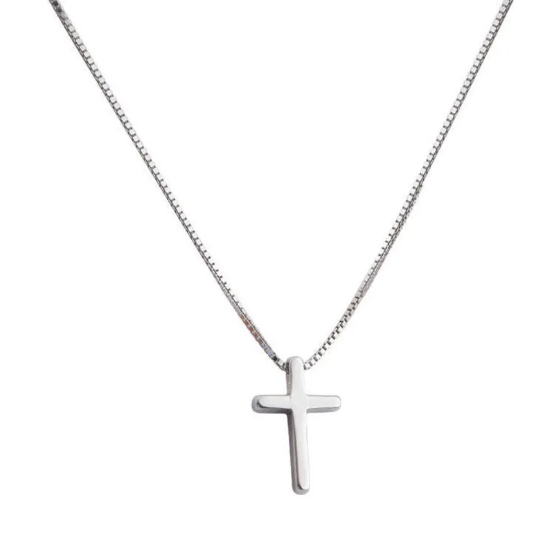 Einfache Kreuz Anhänger Halsketten Frauen Silber Farbe Kette Choker Halskette Weibliche Böhmischen Metall Schmuck Bijoux Collares302h