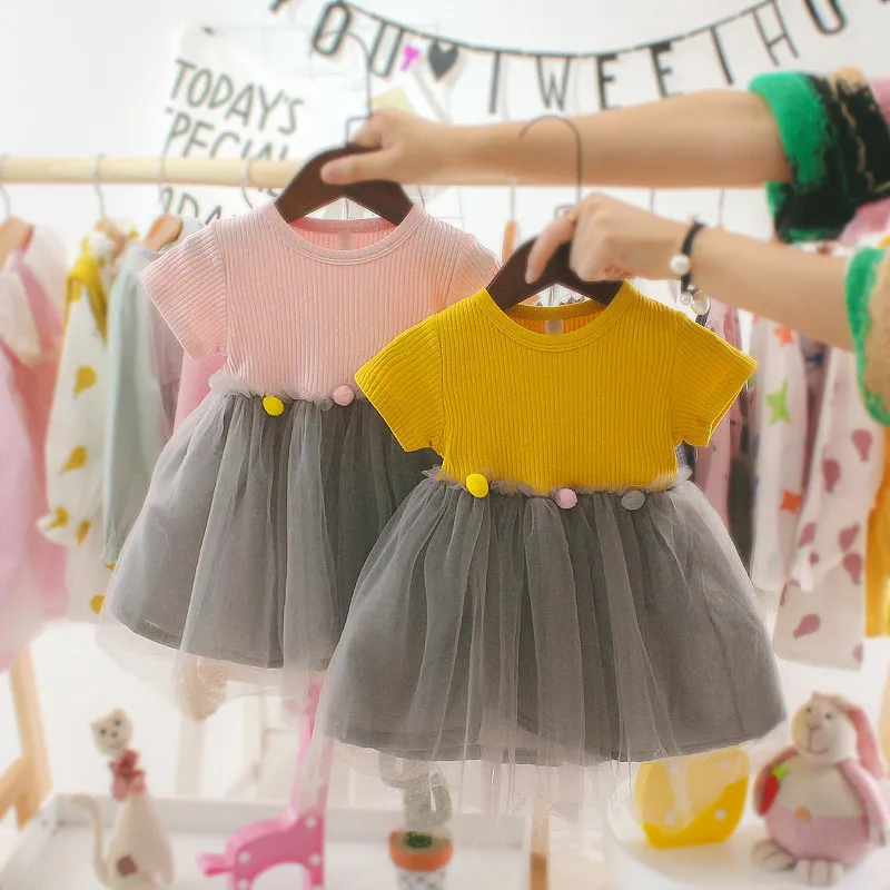 Cute Summer Baby Dress Toddler Kids Girl Patchwork Tulle Clothes Princess Party Birthday Costume Infant Clothing 220426