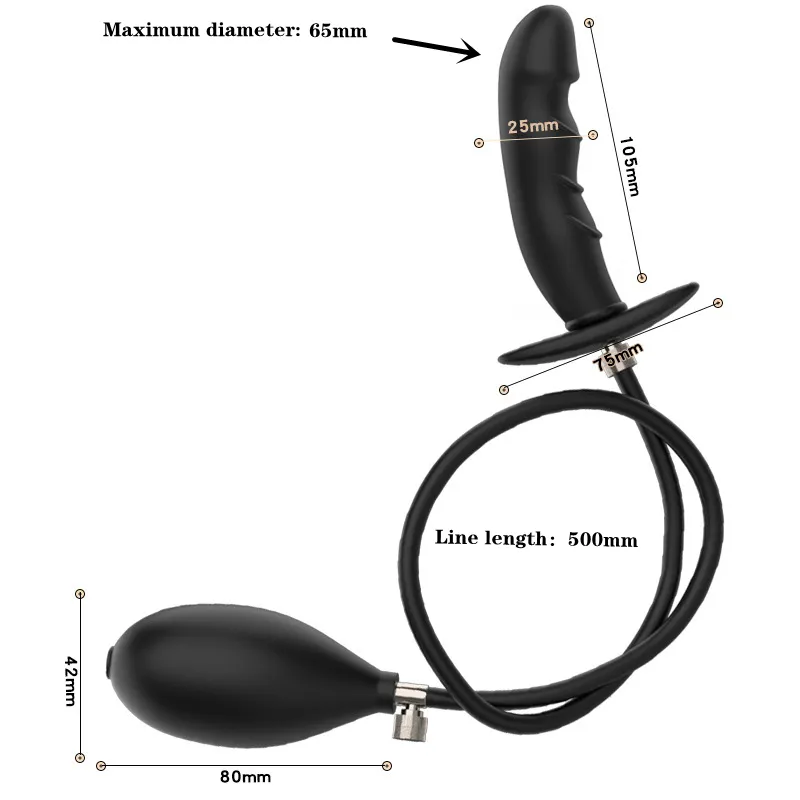 Silikon uppblåst super stor anal plug dildo pump rumpa dilator prostata massage anus extender dilatador sexiga leksaker