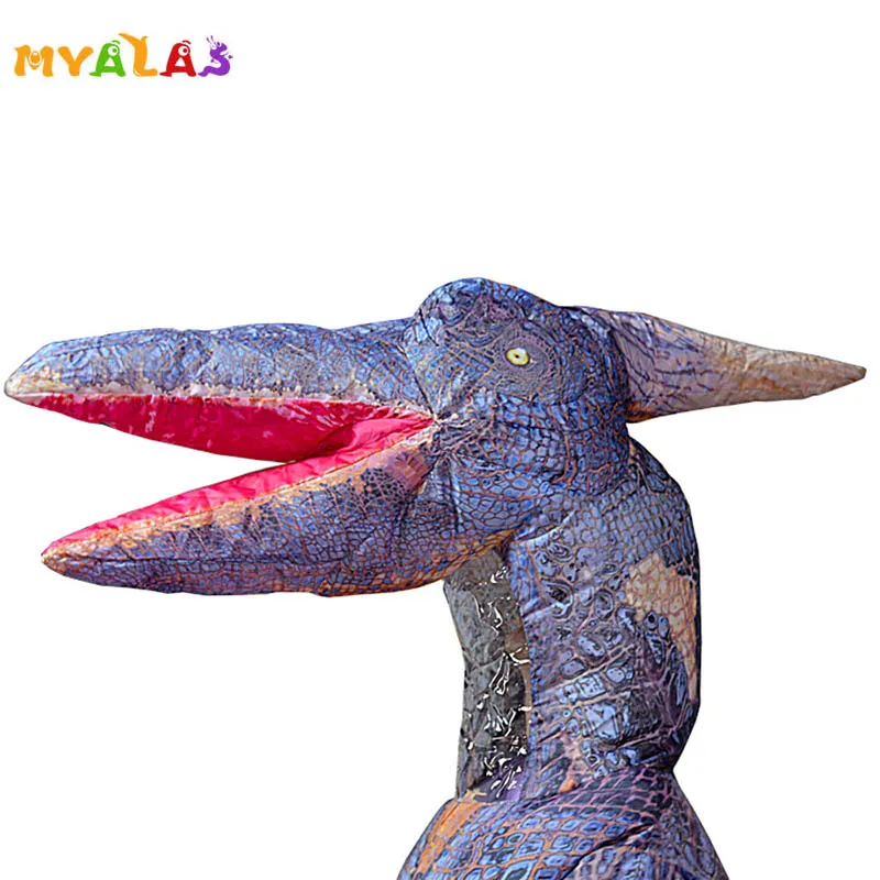 Mascot doll costume Flying Pterodactyl Inflatable Halloween Blow-Up Costumes for Adult Dino T-REX Men Triceratops Full Body Dress Blue Green