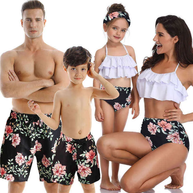 Детский купальник для девочек, летний одинаковый комплект для всей семьи, женские купальные костюмы, бикини, мужские пляжные шорты, если вам нужно 2 шт., пожалуйста, закажите 2 шт.