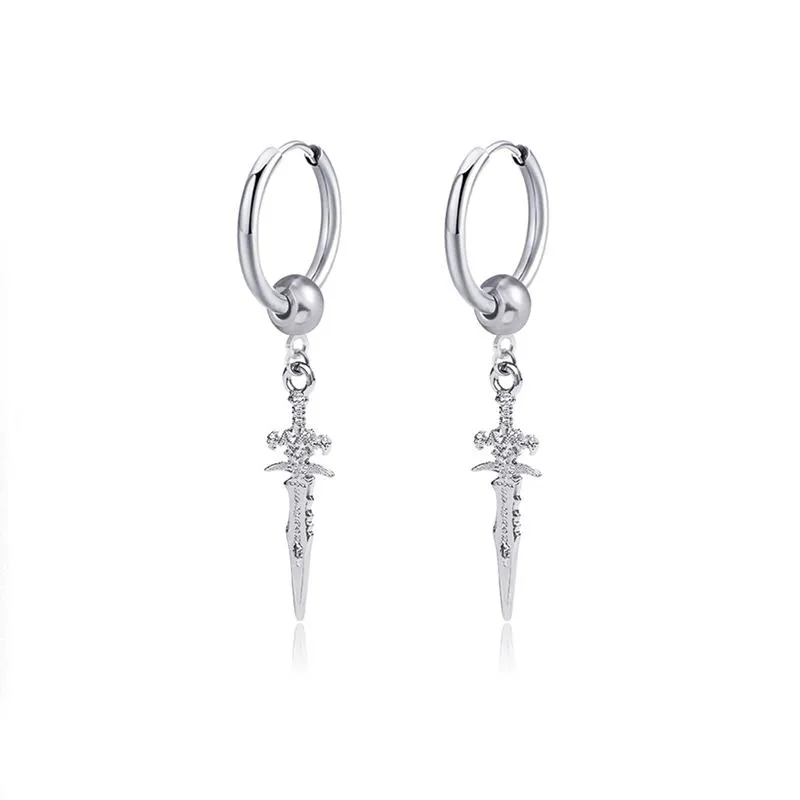 Stud Paire De Mode Épée Cône Boucle D'oreille En Acier Inoxydable Pour Femmes Hommes Classique Punk Conception Oreille Bijoux CadeauxStud201w