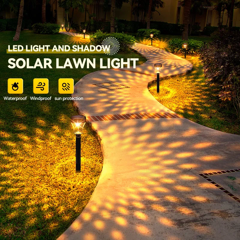 Lampes solaires de jardin LED extérieures étanches RGB blanc jaune éclairage solaire chemin pelouse lumière jardin de noël paysage décoratif S241W