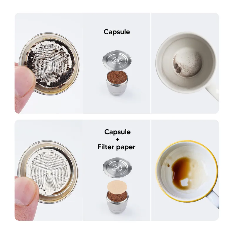 مرشح الورق القابل للتصرف لإعادة الاستخدام /كبسولة القهوة Nespresso حماية من كتلة الحفاظ على التنظيف 220509
