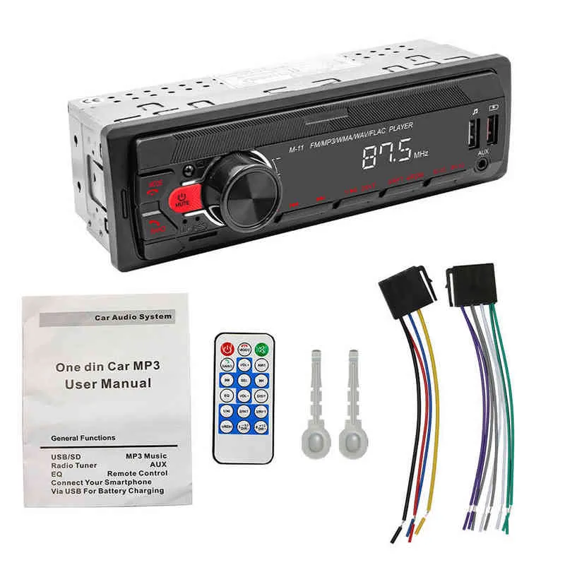 1 DIN Car Stereo M11 Single DIN Bluetooth AUX In Dash Head Unit FM Radio Digital Media Receiver H220422