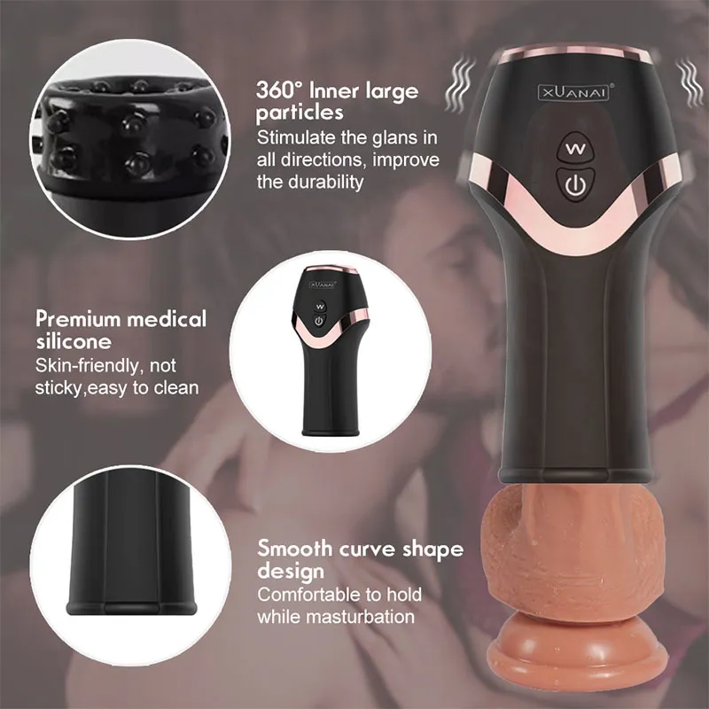 Nieuwe Mannelijke Masturbator Vibrator Stak Automatische Eikel Penis Training Erotische Volwassen Speelgoed Vibrators sexy Voor Mannen