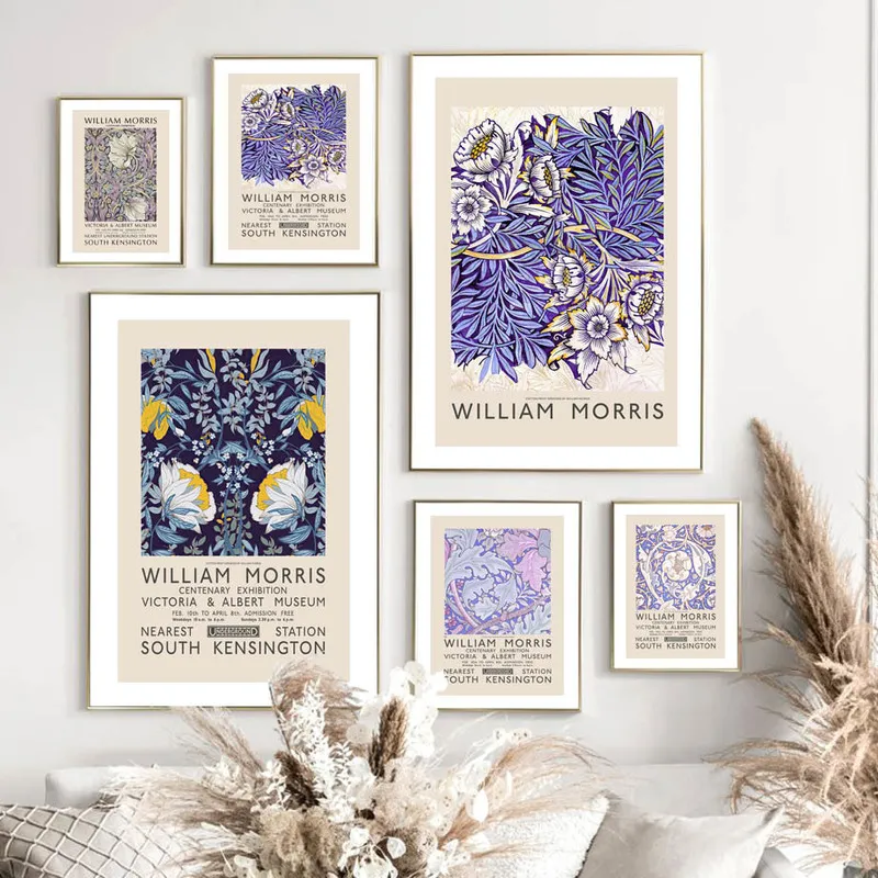 William Morris Floral Esthétique Très Peri Mur Art Toile Peinture Nordique Affiches Et Impressions Photos Pour Salon Décor 220507