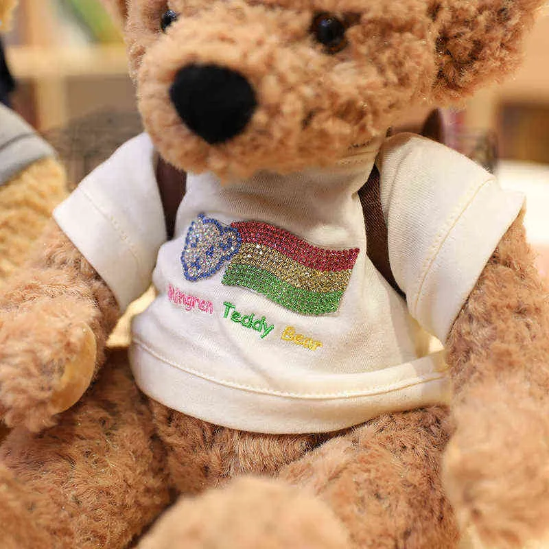 PC CM Högkvalitativ söt klädsel nallebjörn plysch leksak fylld mjuka djurdockor för barn baby födelsedagsfest gåvor j220704