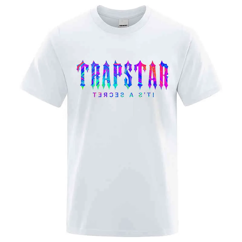 Trapstar London Y2K Style tryckt t-shirts Men Street Cotton O-Neck Overdimensionerad tee-kläder Summer andningsvarumärke