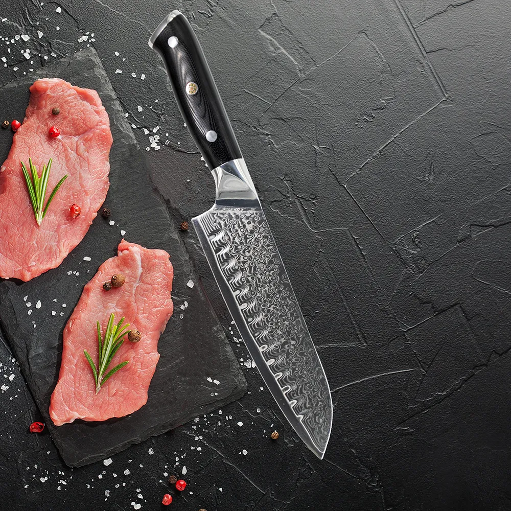 YUZI EAMASCUS Kitchen Knives set Chef LNIFE Professional Japan Sankotu Cleaver Tool Bone Utility Paring Tools205c