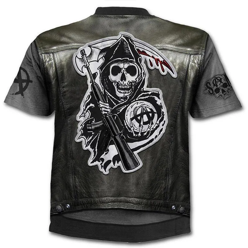 Брендовая мотоциклетная футболка Punk Knight s 3d Мужская повседневная винтажная летняя одежда в стиле хип-хоп ee op Homme 220618