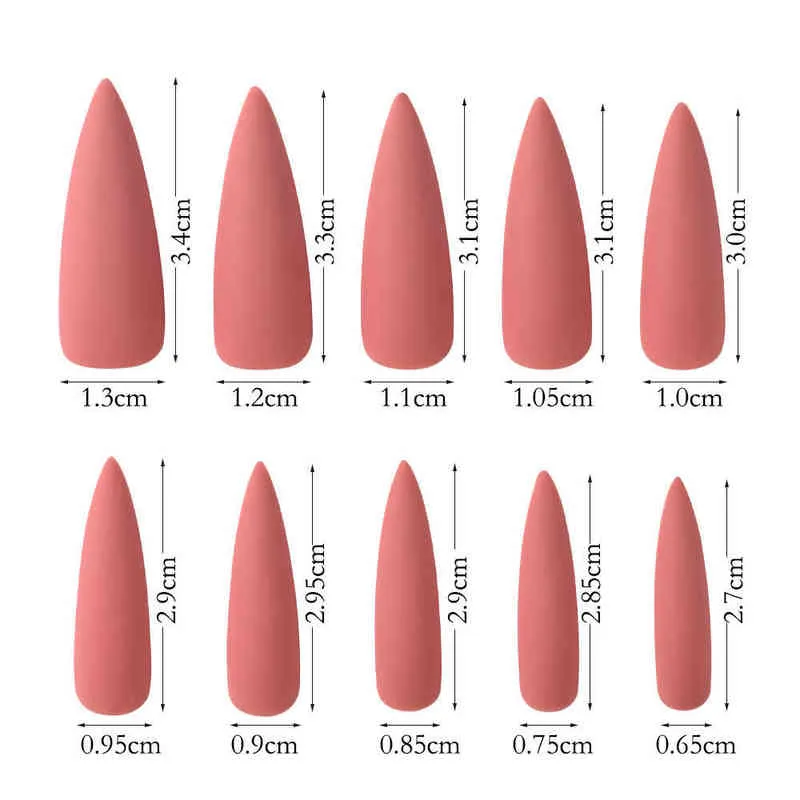 Faux ongles 30 pièces pâte complète ongles couleur Carton allongé givré goutte d'eau pointe manucure Patch solide Stiletto faux 0616