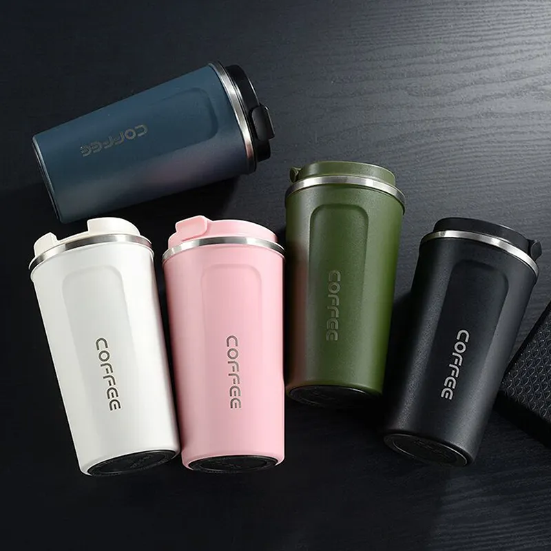 Custom Stainless Steel Coffee Thickened Big Car Mug Travel Thermo Cup Thermosmug for Gifts Thermos Flask Portable Cups 220704