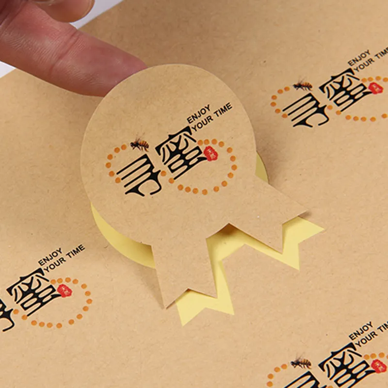 3cm 4 cm 5 cm 6 cm Kraft Paper Naklejka Dostosowane naklejki Spersonalizowane urodziny ślubne Dekoracja papiernicza Etykieta 220618