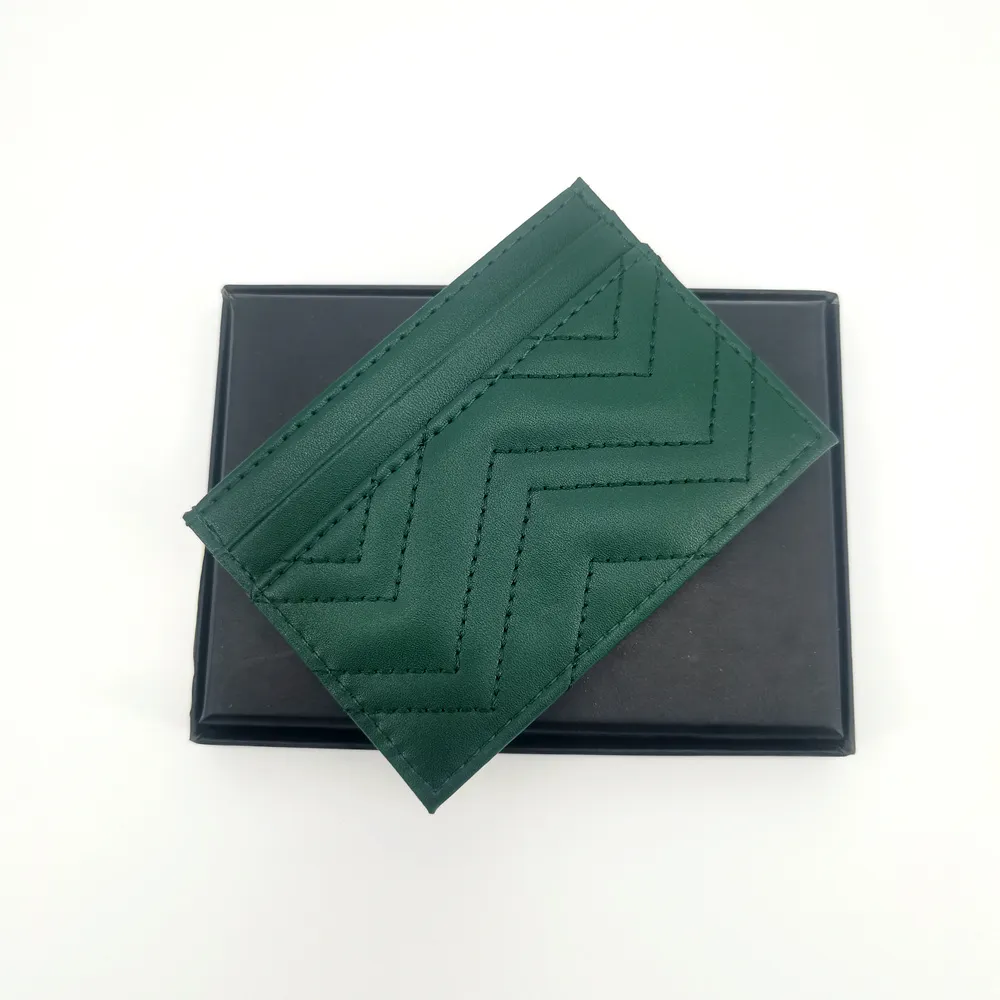 Modna oryginalna designerska skóra skórzana luksusowa karta fala klasyczni mężczyźni Kobiety Zig Zag Karta kredytowa posiadacze karty bankowej Mini SLI246S