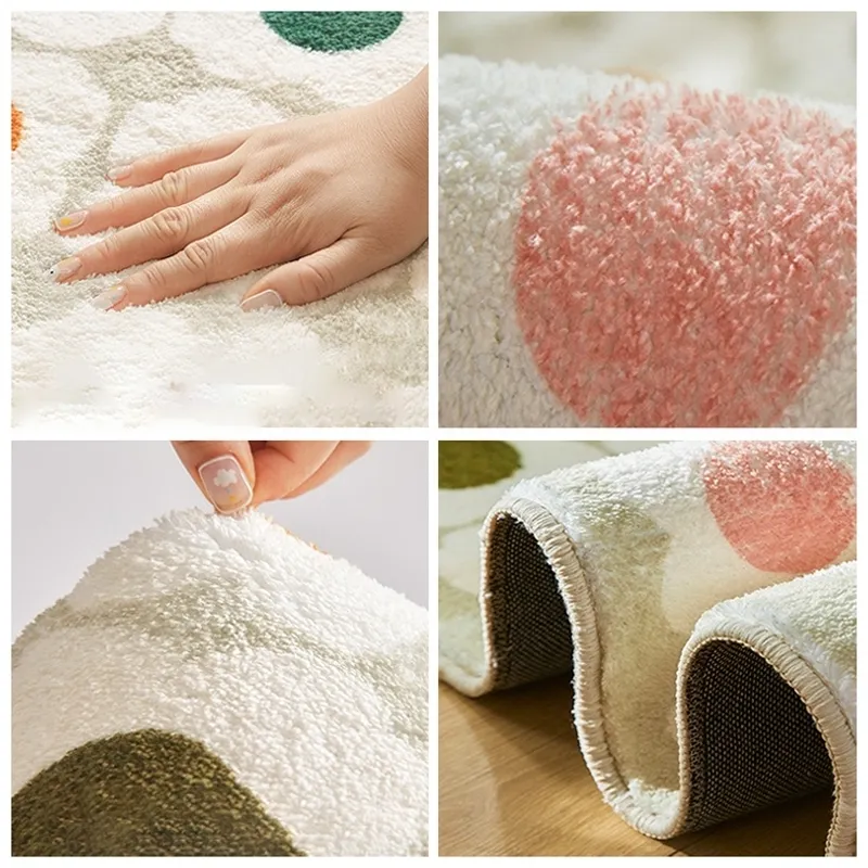 Fruit badkamer tapijt boog badkleed Anti-slip vloermat voor doucheruimte keuken creatieve ventilatorvorm portier zachte badkuip zijkantjes 220504